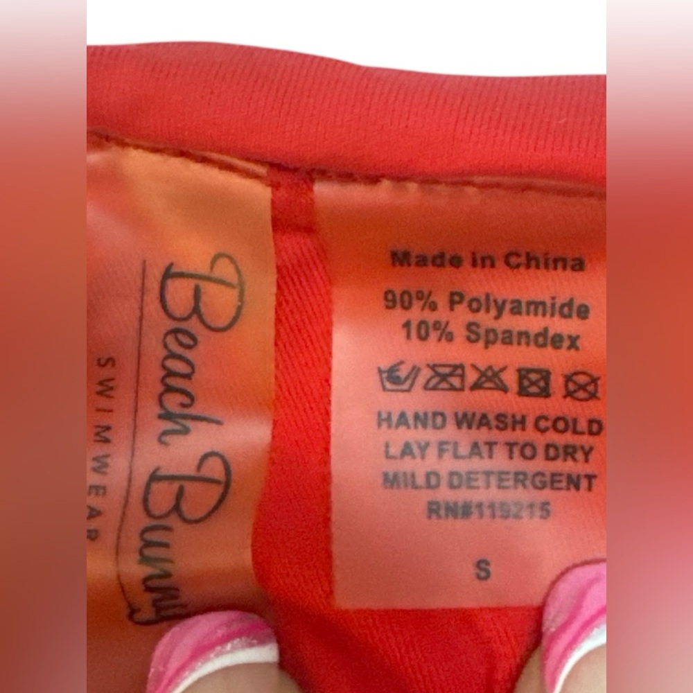 Beach Bunny Size Small Red Gold Grommets Rib Tide Scrunch Bikini Bottoms Only - Picture 4 of 4